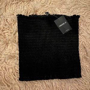 Black velvet tube top